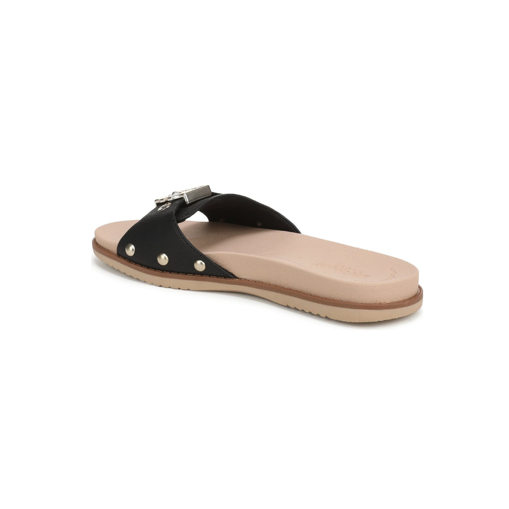 Comfortable Flat Sandals for Women with Woven Twist Strap Studded Cork Sole Slide Style