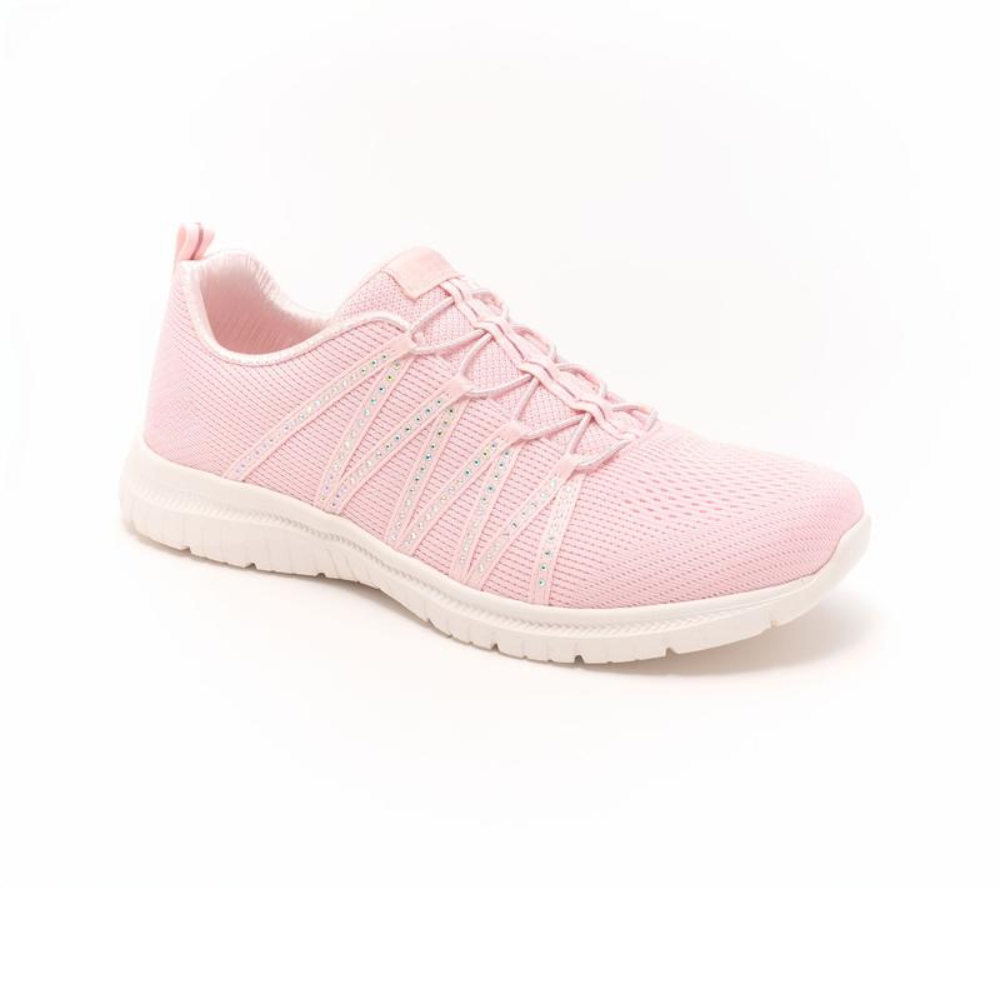 Comfortable Running Shoes for Women with Breathable Knit Upper Lace Up Lightweight Sole Style