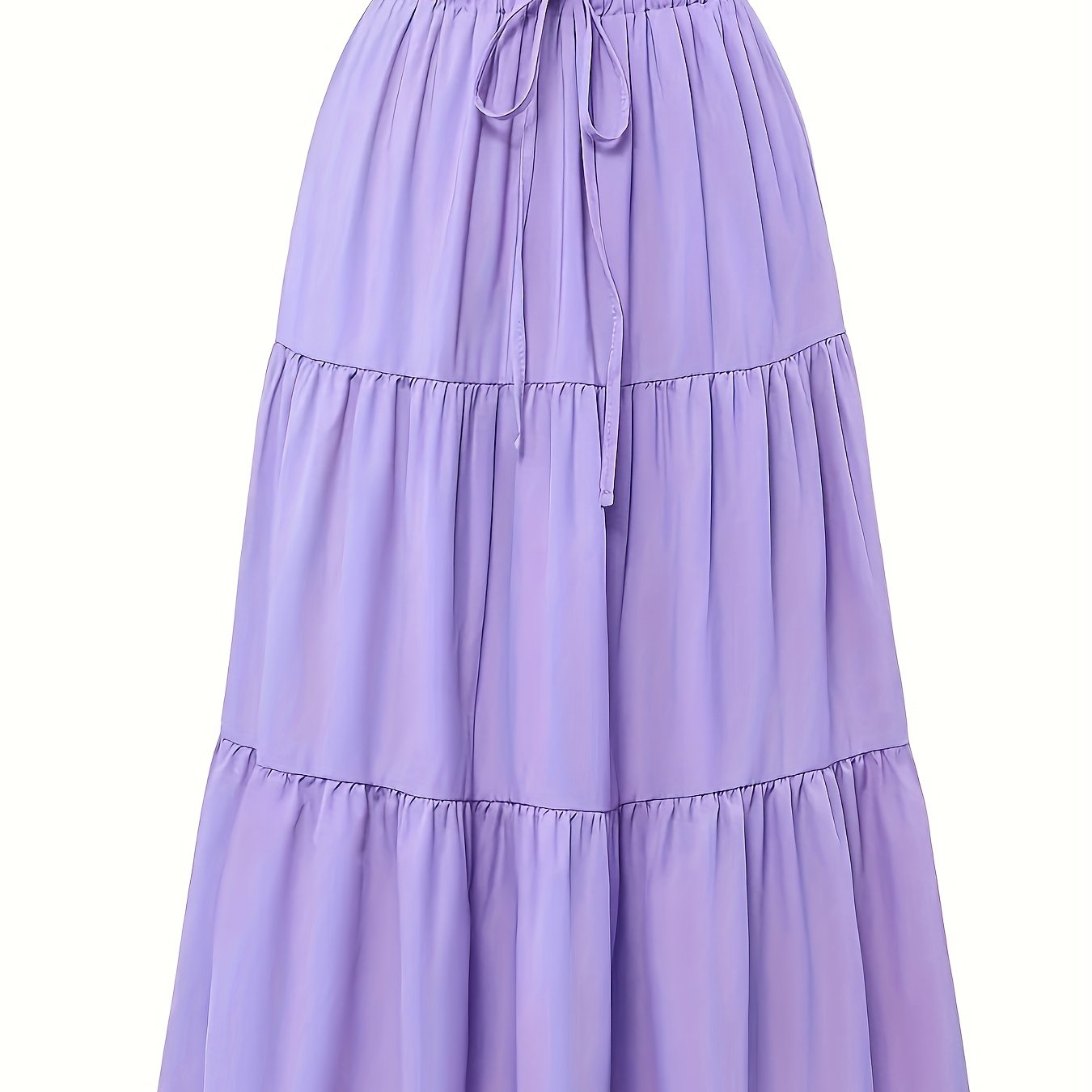 Effortless Tiered Maxi Skirt for Women with Paperbag Waist Drawstring Tie Flowing Boho Style