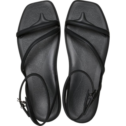 Comfortable Strappy Sandals for Women with Thin Toe Loop Ankle Buckle Flat Minimalist Style