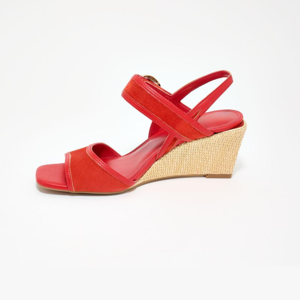 Elegant Wedge Sandals for Women with Ankle Strap Buckle Detail Espadrille Open Toe Style