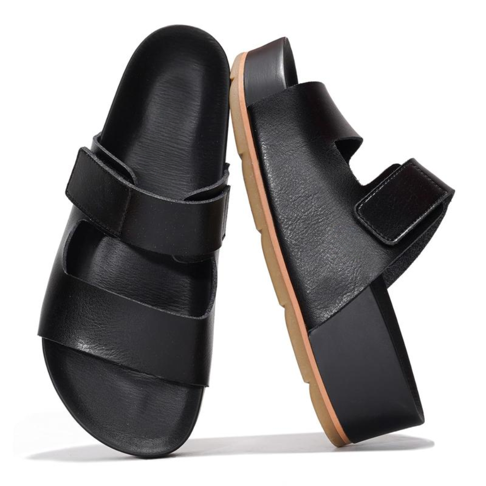 Comfortable Slide Sandals for Women with Woven Double Strap Cork Platform Open Toe Style