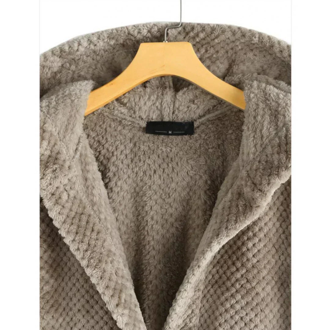 Comfortable Black Corduroy Hooded Coat for Women with Button Front Long Sleeve Oversized High Low Casual Style