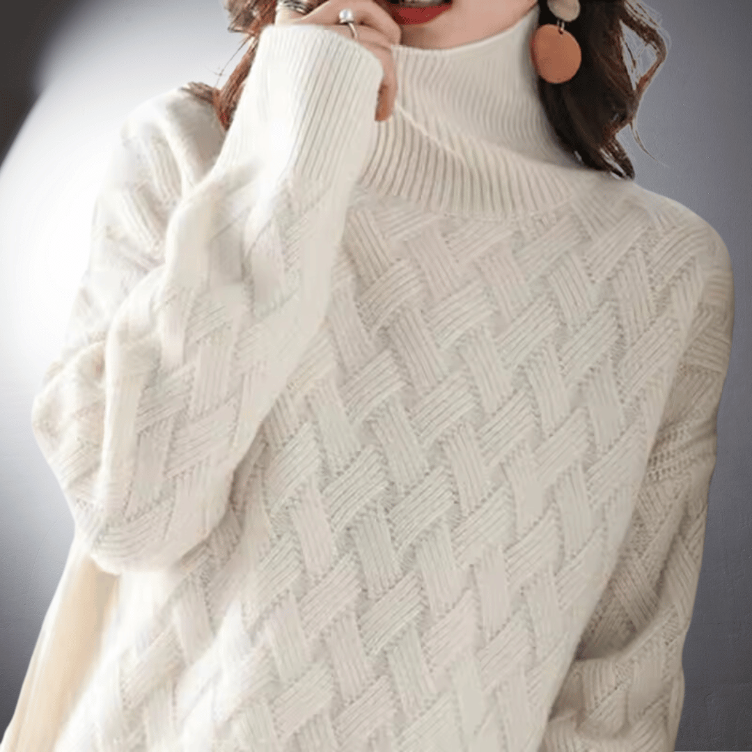 Comfortable Chunky Knit Sweater for Women with Turtleneck Long Sleeve Relaxed Oversized Style