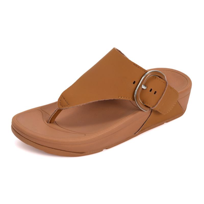 Comfortable Thong Sandals for Women with Buckle Detail Cushioned Footbed Slip On Style