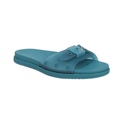 Comfortable Flat Sandals for Women with Woven Twist Strap Studded Cork Sole Slide Style