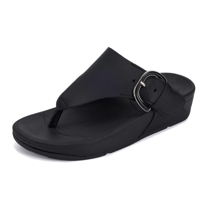 Comfortable Thong Sandals for Women with Buckle Detail Cushioned Footbed Slip On Style