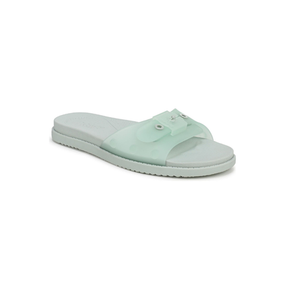 Comfortable Flat Sandals for Women with Woven Twist Strap Studded Cork Sole Slide Style
