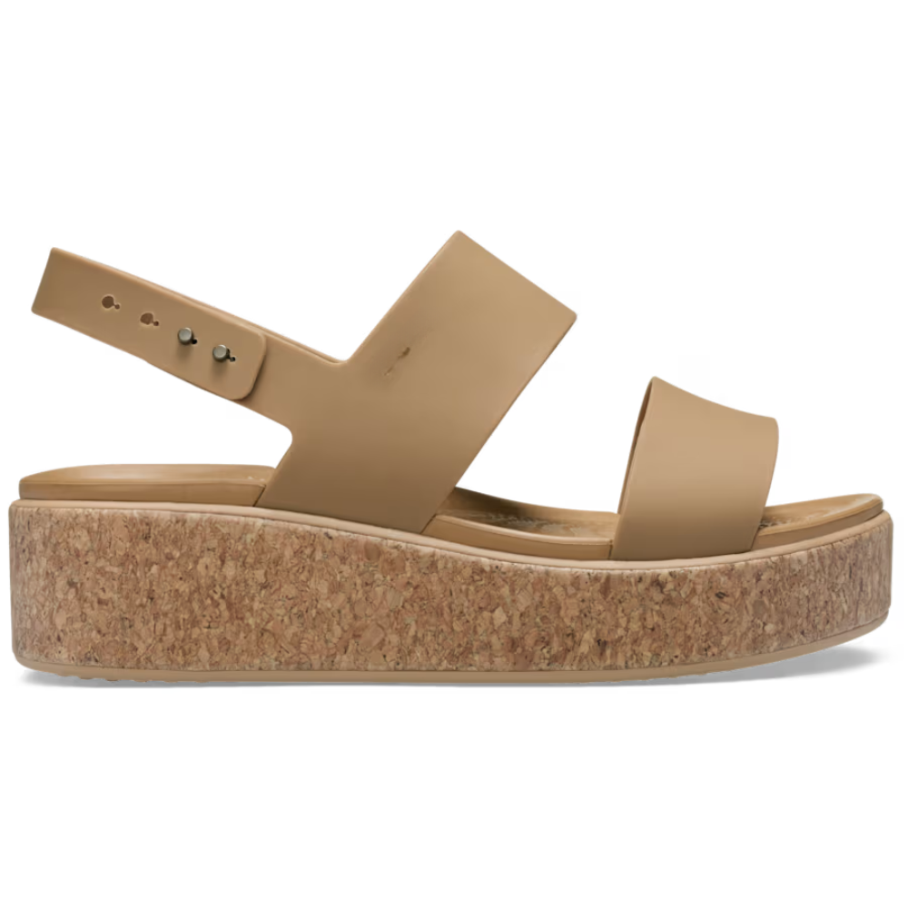 Comfortable Wedge Sandals for Women with Double Band Slingback Strap Cork Platform Style