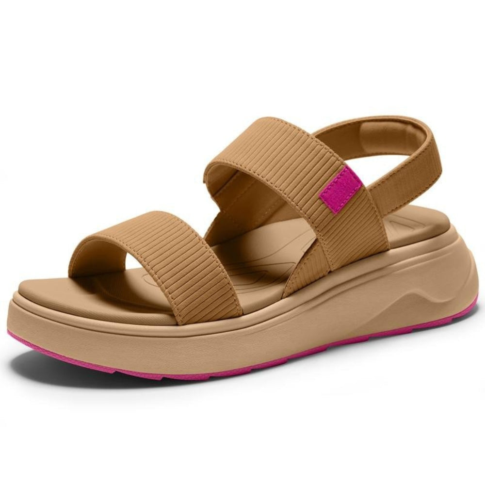 Comfortable Platform Sandals for Women with Elastic Double Strap Slingback Cushioned Sole