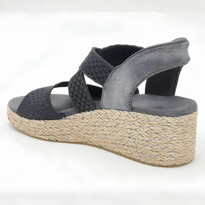 Comfortable Espadrille Wedge Sandals for Women with Elastic Strap Open Toe Platform Style