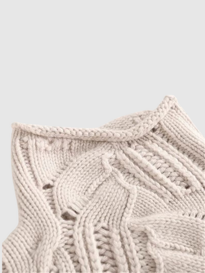 Comfortable Cable Knit Sweater for Women with Mock Neck Long Sleeve Relaxed Oversized Casual Style