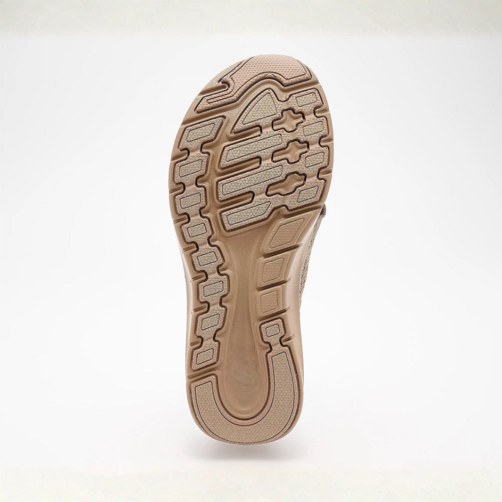 Comfortable Slide Sandals for Women with Knit Crossover Strap Cushioned Platform Sole