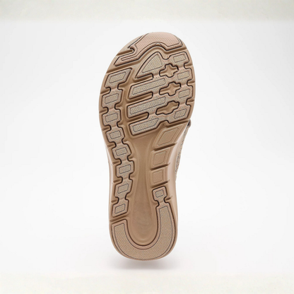 Comfortable Slide Sandals for Women with Knit Crossover Strap Cushioned Platform Sole