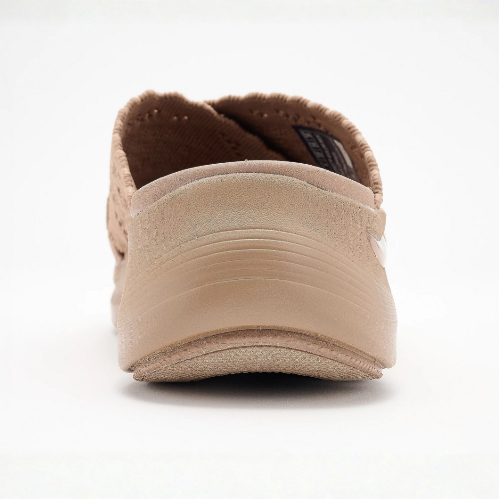 Comfortable Slide Sandals for Women with Knit Crossover Strap Cushioned Platform Sole