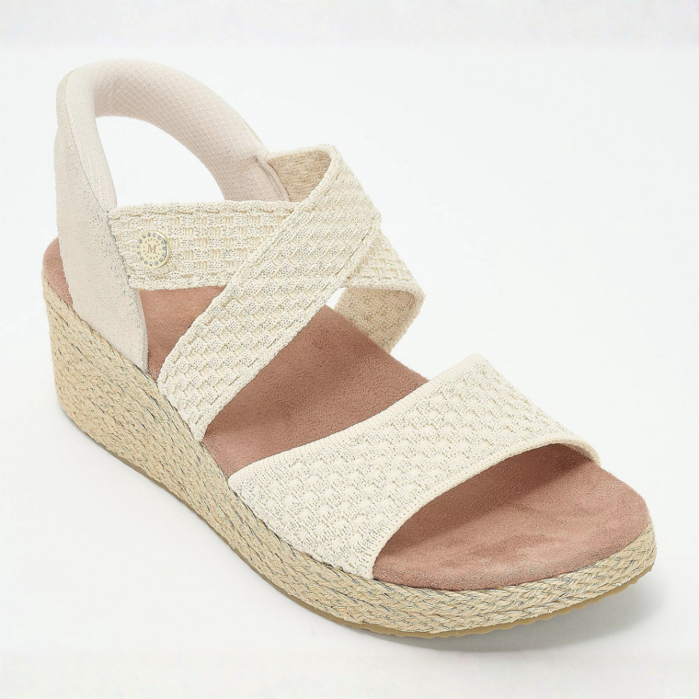 Comfortable Espadrille Wedge Sandals for Women with Elastic Strap Open Toe Platform Style