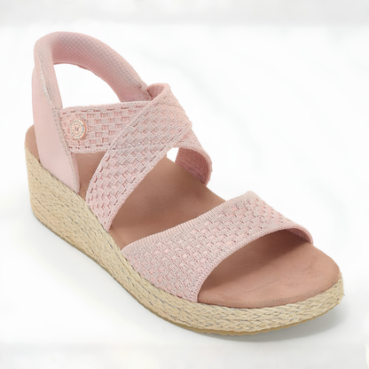 Comfortable Espadrille Wedge Sandals for Women with Elastic Strap Open Toe Platform Style