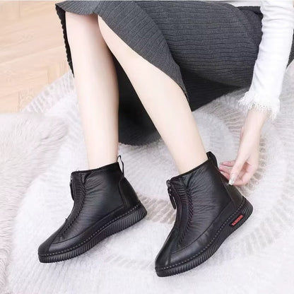 Comfortable Winter Shoes for Women with Fleece Lining Side Zip Ankle Boot Style