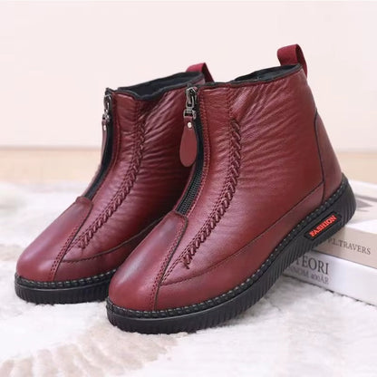 Comfortable Winter Shoes for Women with Fleece Lining Side Zip Ankle Boot Style