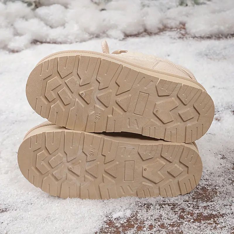Comfortable Winter Shoes for Women with Faux Fur Lining Lace Up Platform Ankle Boot Style