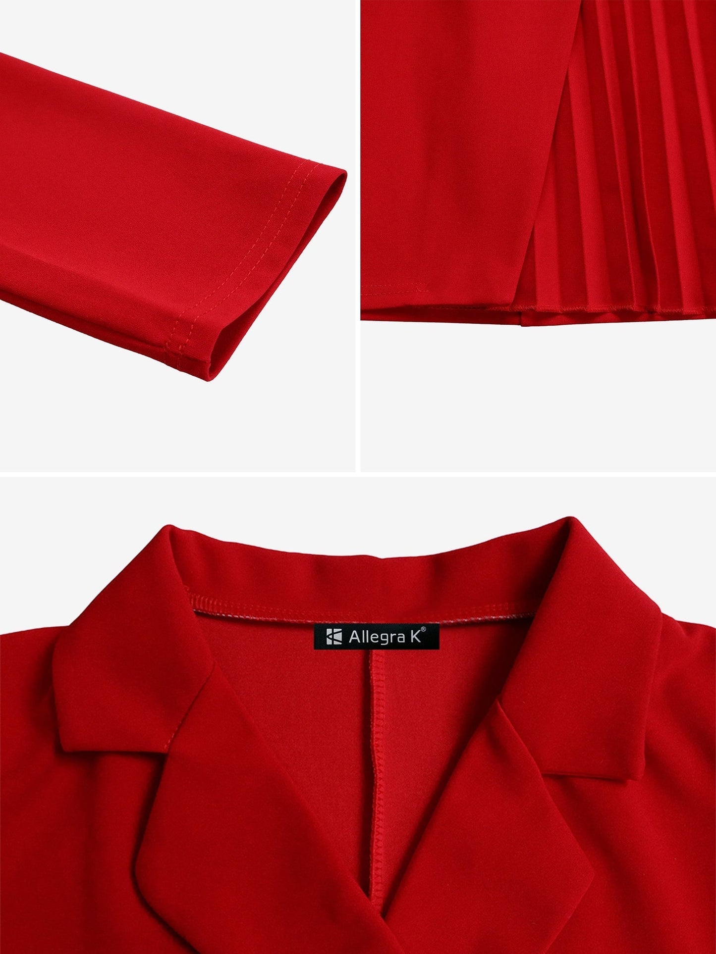 Elegant Wrap Mini Dress for Women with Collar Elbow Sleeve Pleated Tie Waist