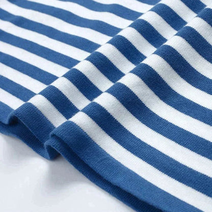 Comfortable Striped Knit Sweater for Women with Crew Neck Long Sleeve Relaxed Oversized Style