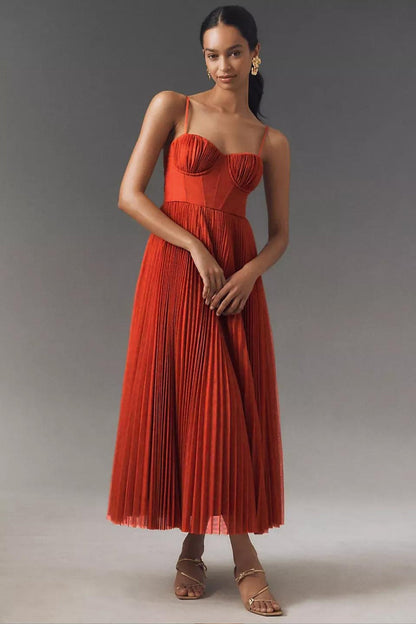 Elegant Wedding Guest Dress for Women with One Shoulder Flowing Midi Formal Style